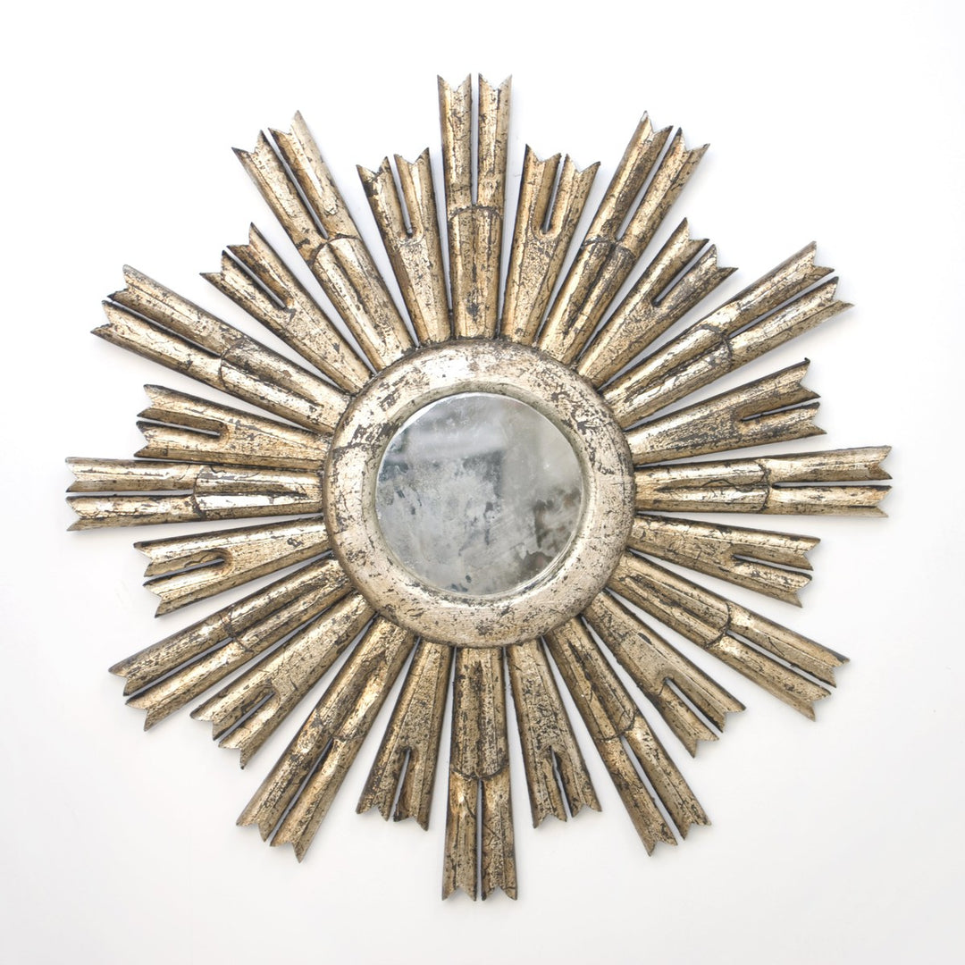 Rinaldo - Masculine Starburst Silver Leafed Antiqued Mirror