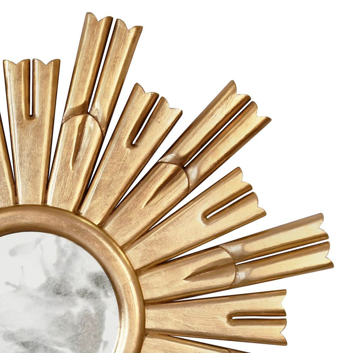 Wall Mirrors Rinaldo - Masculine Starburst Gold Leafed Antiqued Mirror