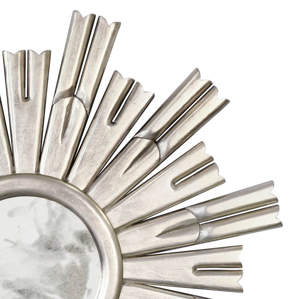 Wall Mirrors Rinaldo - Masculine Starburst Silver Leafed Antiqued Mirror
