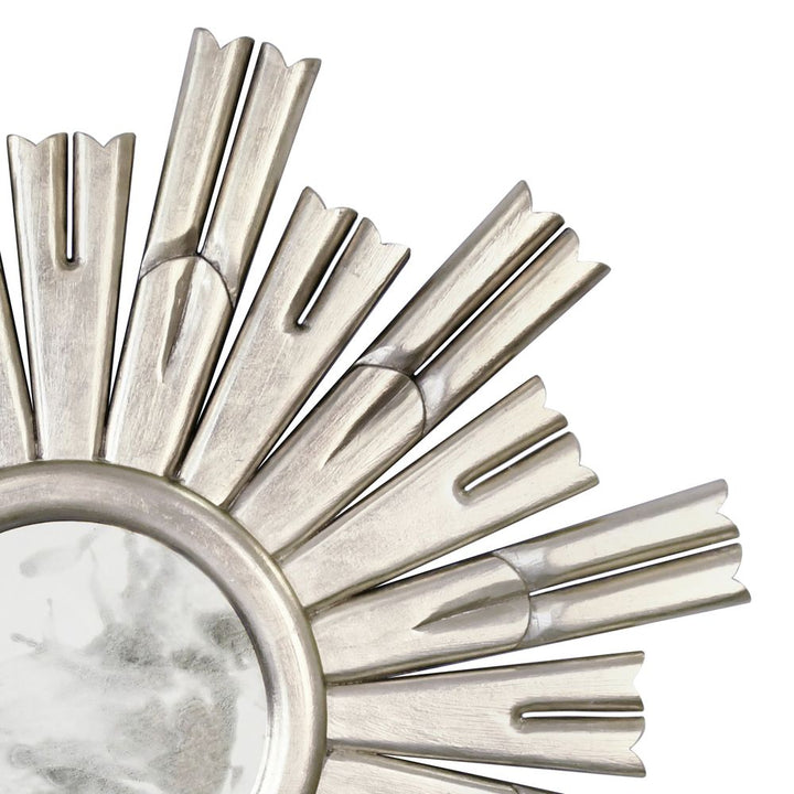 Wall Mirrors Rinaldo - Masculine Starburst Silver Leafed Antiqued Mirror