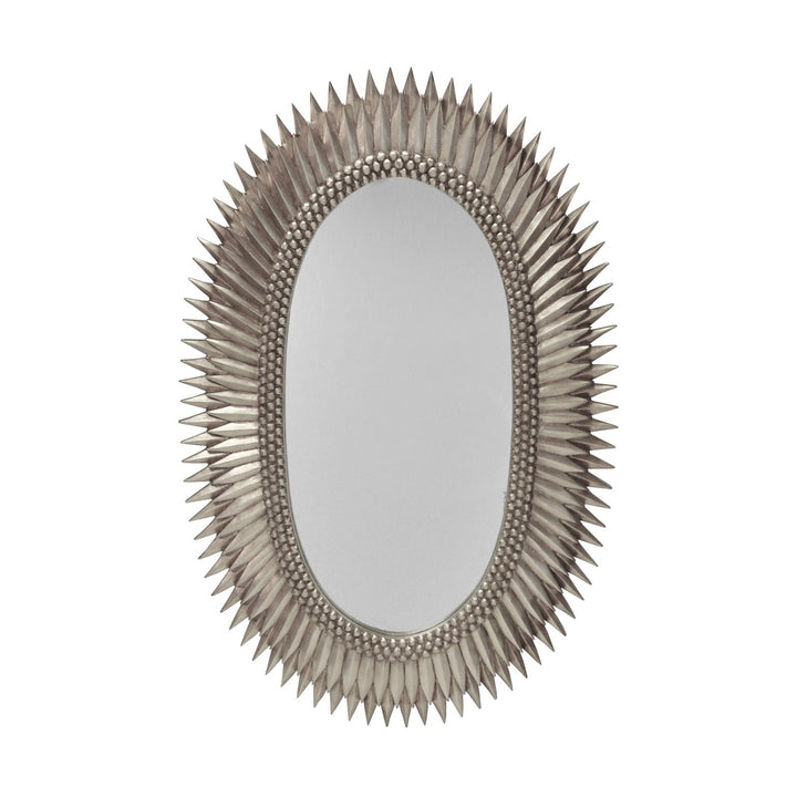 Rita - Oval Starburst Mirror In Silver Leaf