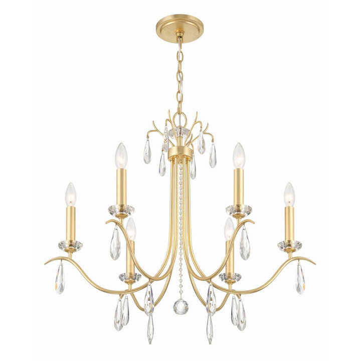 Bentley 6 Light Luxe Antique Gold Chandelier