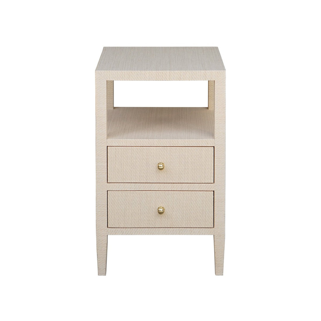 Roscoe - Two Drawer Side Table In Natural Grasscloth