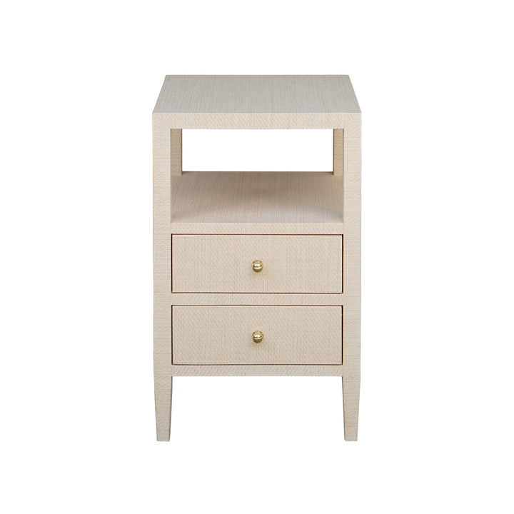 Roscoe - Two Drawer Side Table In Natural Grasscloth