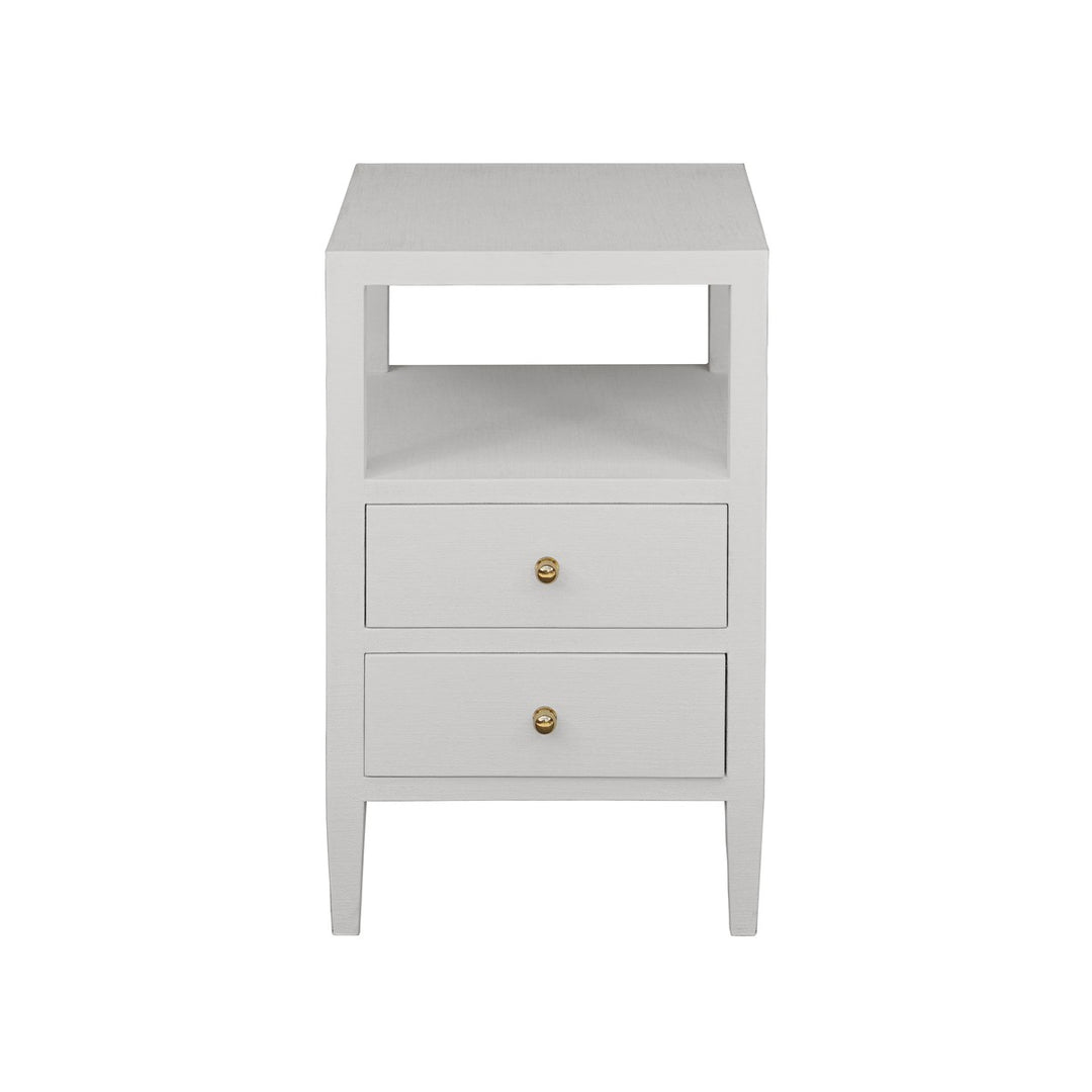 Roscoe - Two Drawer Side Table In Coated Lacquered White Linen