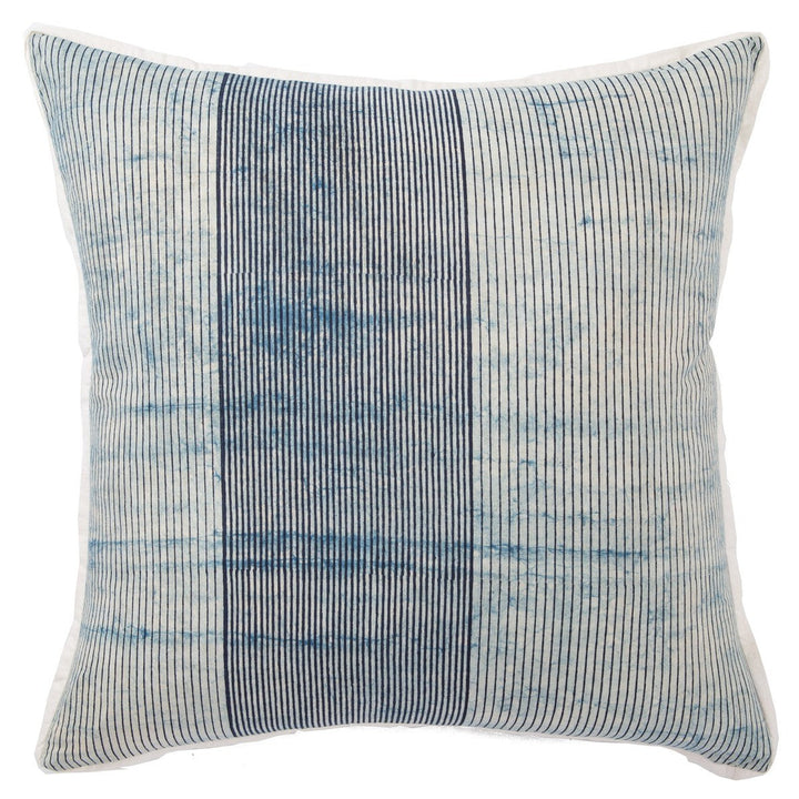 Jaipur Living Alicia Handmade Striped Blue/ White Poly Fill Pillow (22" Square)