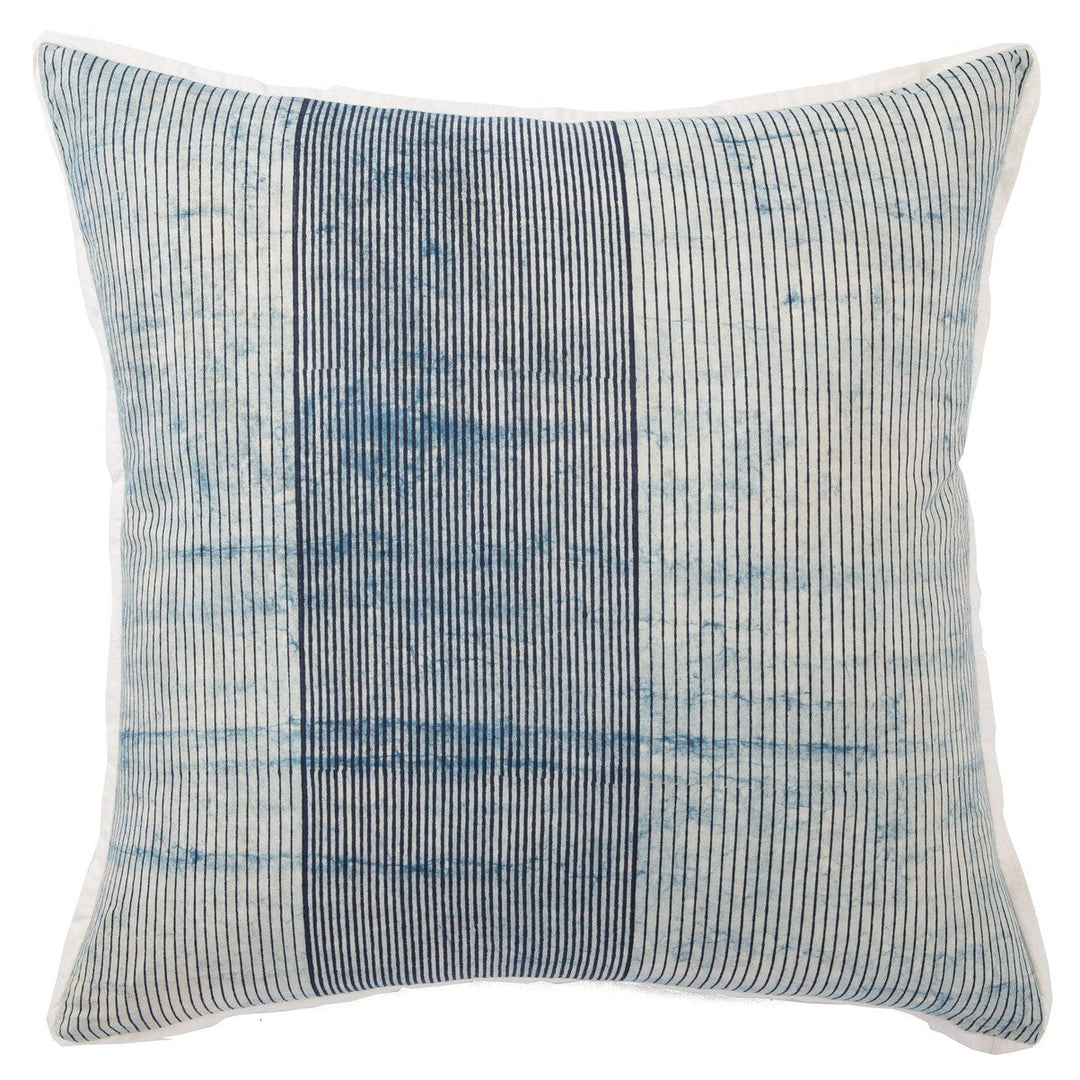 Jaipur Living Alicia Handmade Striped Blue/ White Pillow Cover (22" Square)