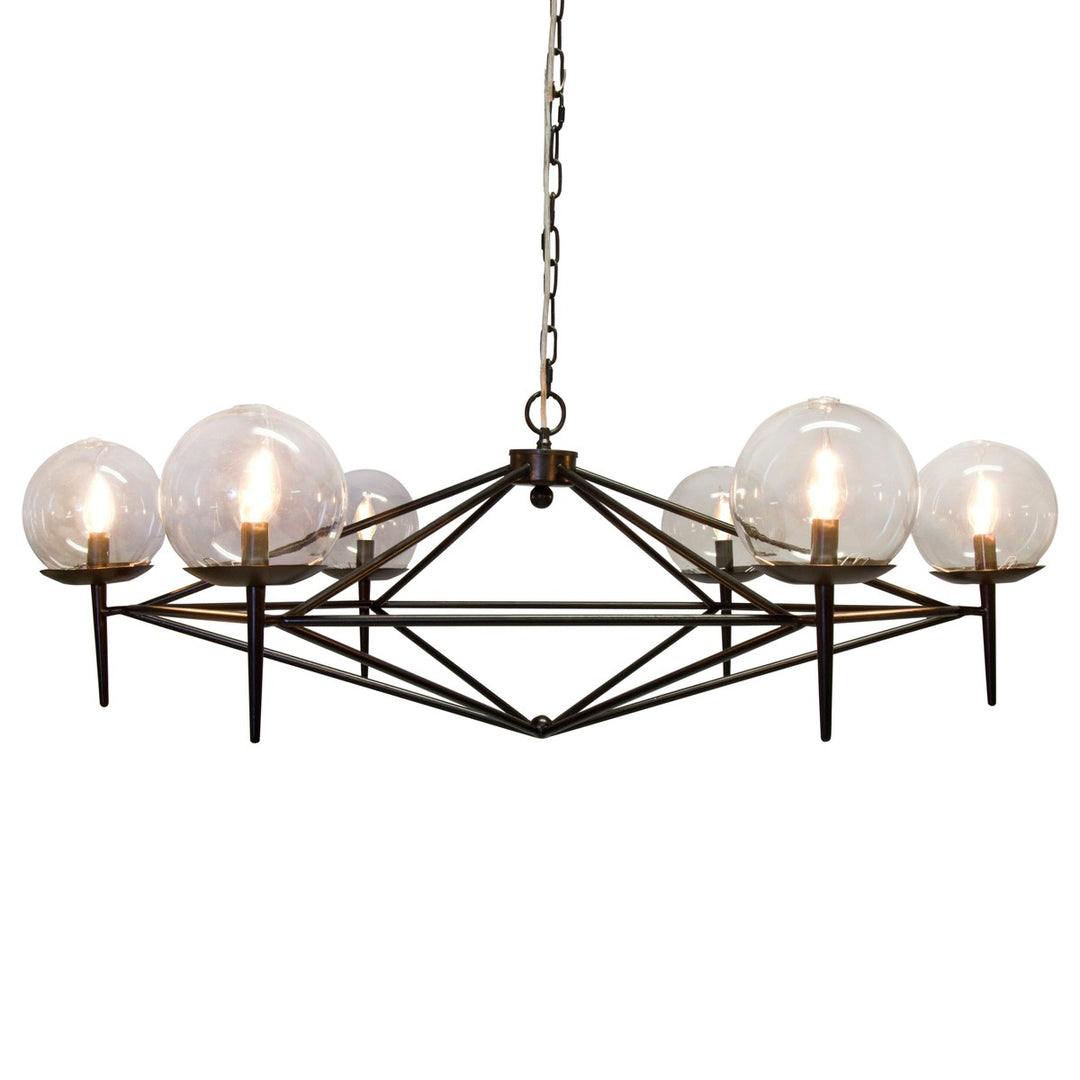 Rowan - Black Powdercoated Chandelier With Glass Globes