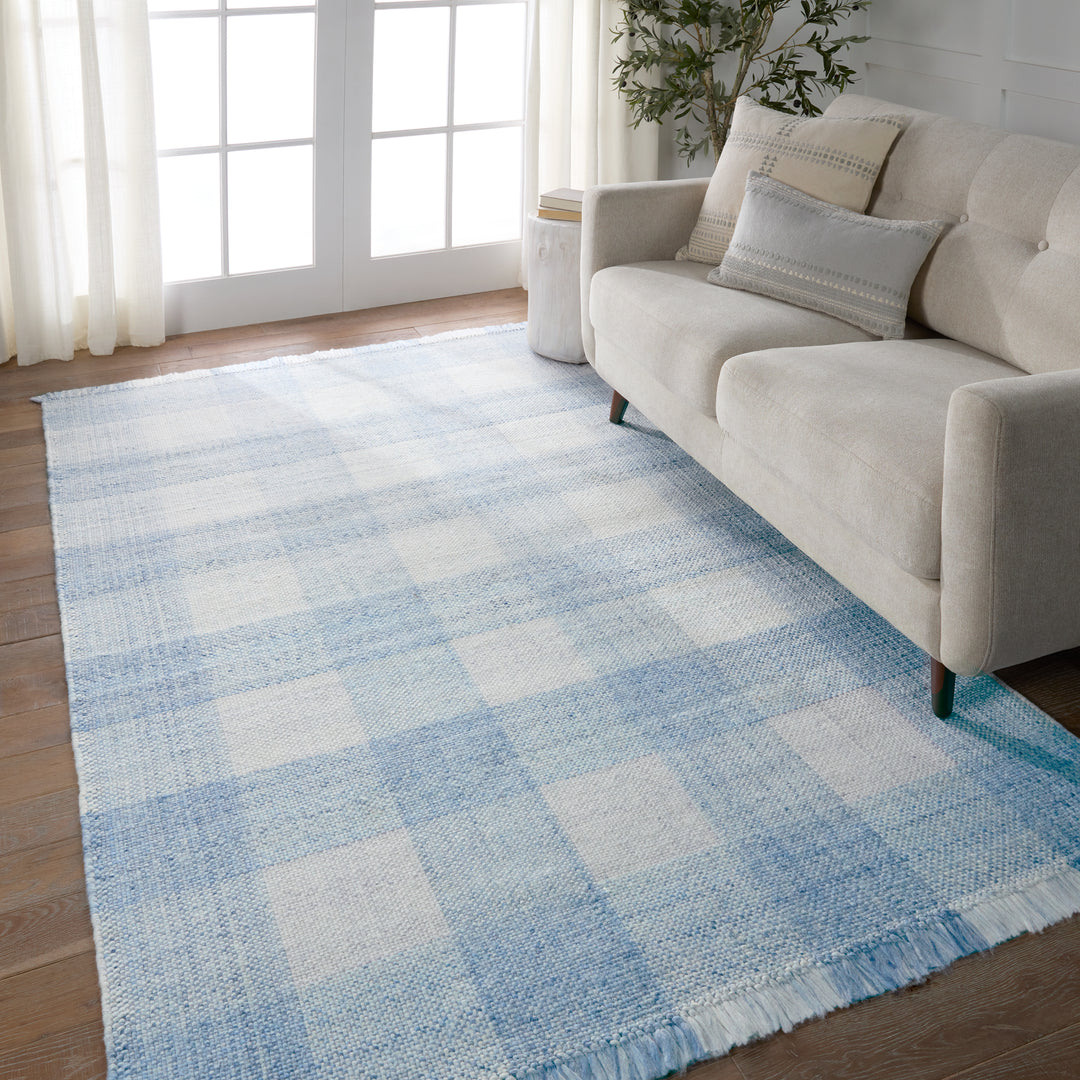 Jaipur Living Truce Handmade Indoor/Outdoor Striped Light Blue/ Ivory Area Rug (5'X8')