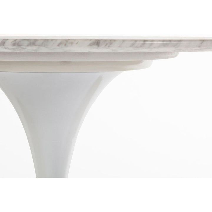 Carrara Marble Pedestal Tulip Dining Table - Round-France & Son-RT335R30WHT-Dining Tables30" Diameter-3-France and Son
