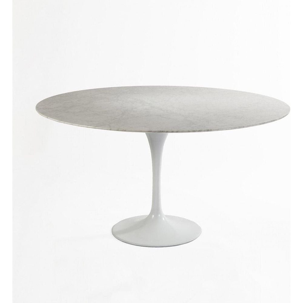 Carrara Marble Pedestal Tulip Dining Table - Round-France & Son-RT335R30WHT-Dining Tables30" Diameter-1-France and Son
