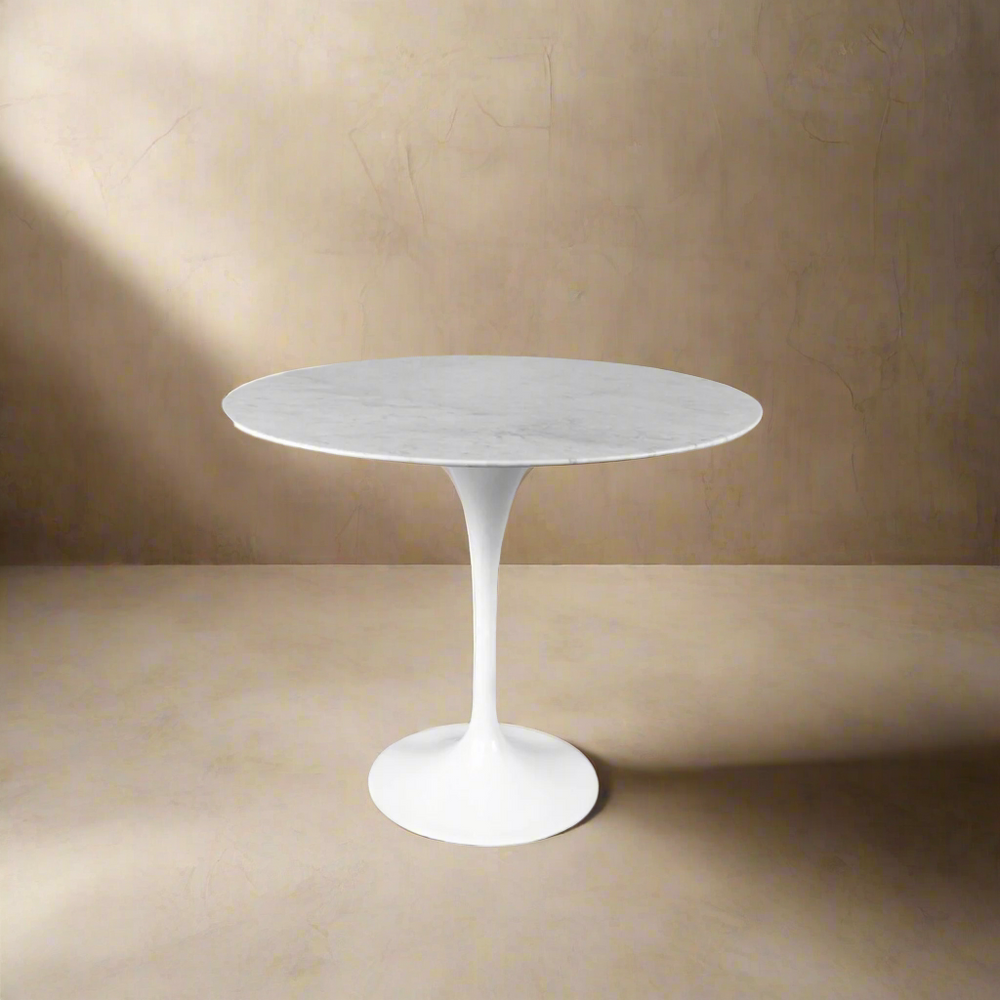 Carrara Marble Tulip Side Table - 20"-France & Son-RT335SWHITE-Side Tables-1-France and Son