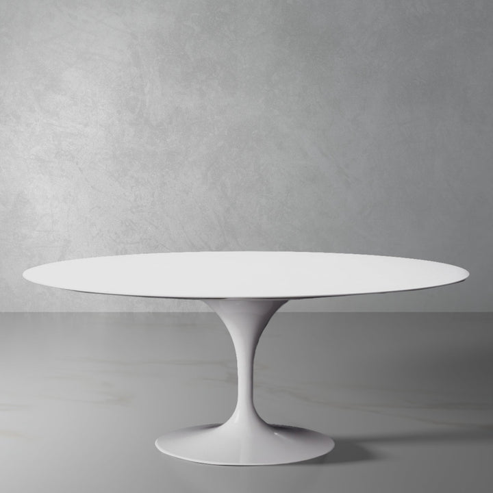 Quartz Pedestal Tulip Dining Table - Oval-France & Son-RTQV6042WHT-Dining Tables60" x 42" Oval-1-France and Son