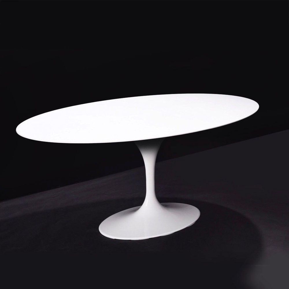 Quartz Pedestal Tulip Dining Table - Oval - Rental Price/Week