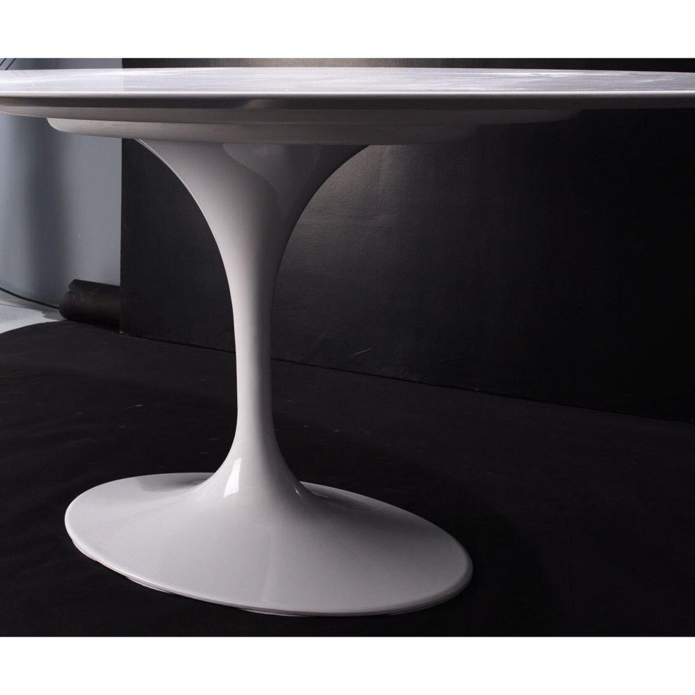 Quartz Pedestal Tulip Dining Table - Oval - Rental Price/Week