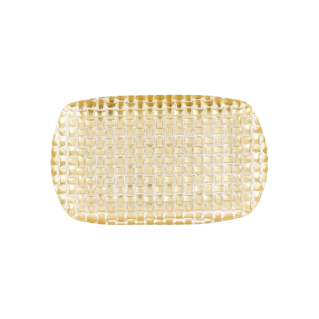 Rufolo Glass Basketweave Rectangular Tray