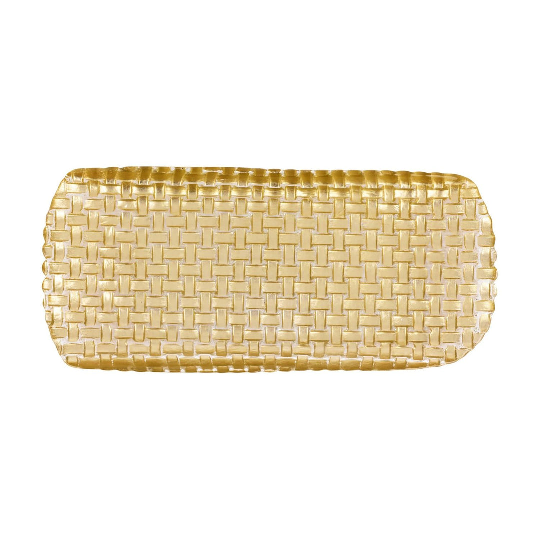 Rufolo Glass Basketweave Rectangular Tray