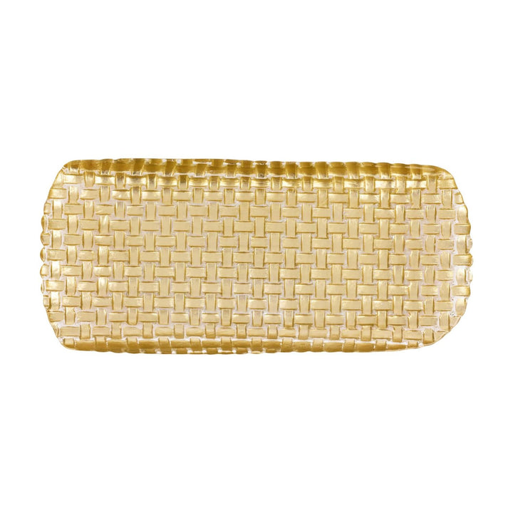 Rufolo Glass Basketweave Rectangular Tray