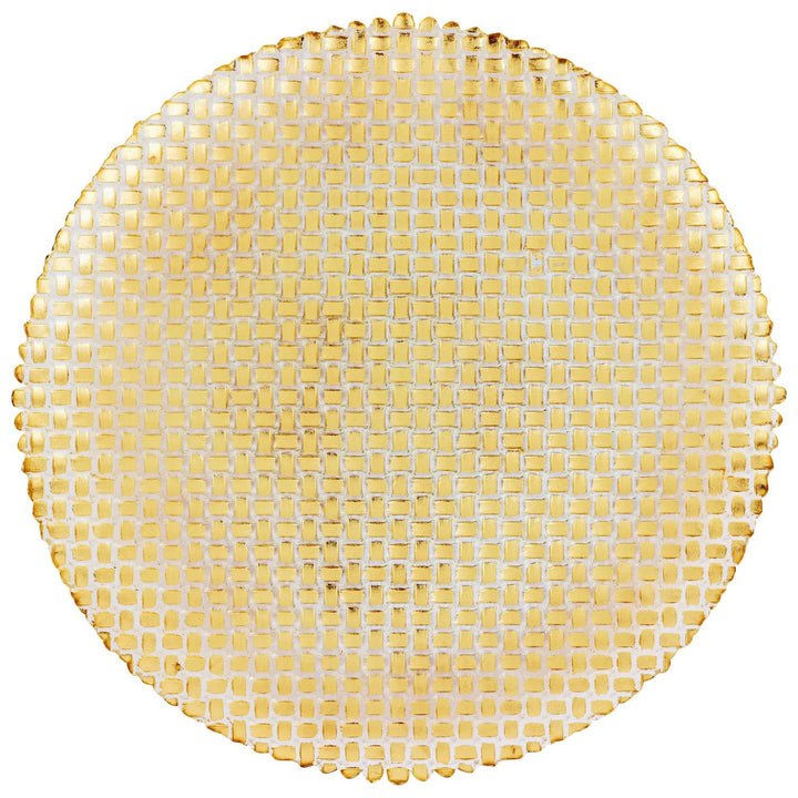 Rufolo Glass Basketweave Round Platter - Default Title