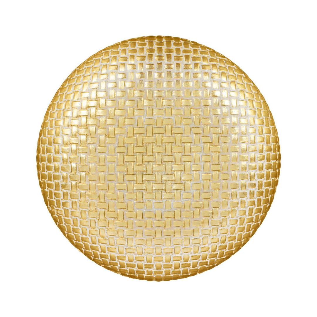 Rufolo Glass Basketweave Shallow Bowl