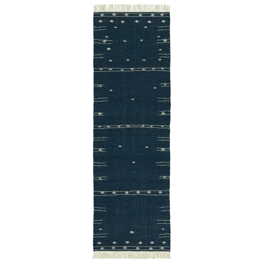 Jaipur Living Calli Indoor/ Outdoor Geometric Blue/ White Runner Rug (2'6"X8')