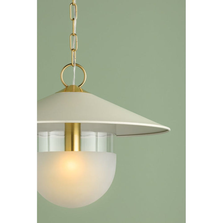 Ressi Pendant-Aged Brass/Soft Cream