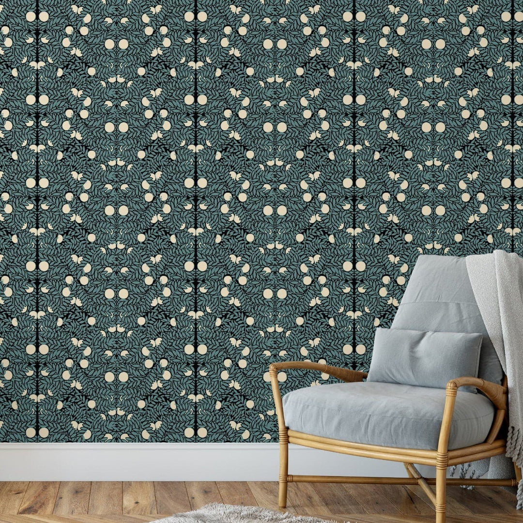 Orange Bush Wallpaper-Mitchell Black-MITCHB-WC321-2-PM-10-Wall DecorPatterns Forest-Premium Matte Paper-5-France and Son