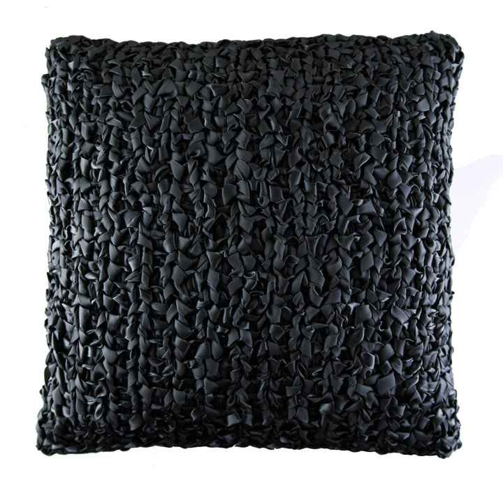 Ribbon Knit Pillow-Ann Gish-ANNGISH-PWRI2020-BLK-PillowsBlack-3-France and Son