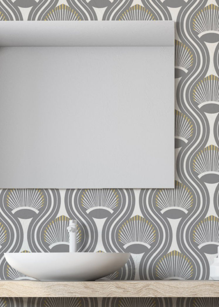 Riviere Wallpaper-Mitchell Black-MITCHB-WCCE6-BL-PM-10-Wall DecorPatterns Black-Premium Matte Paper-8-France and Son