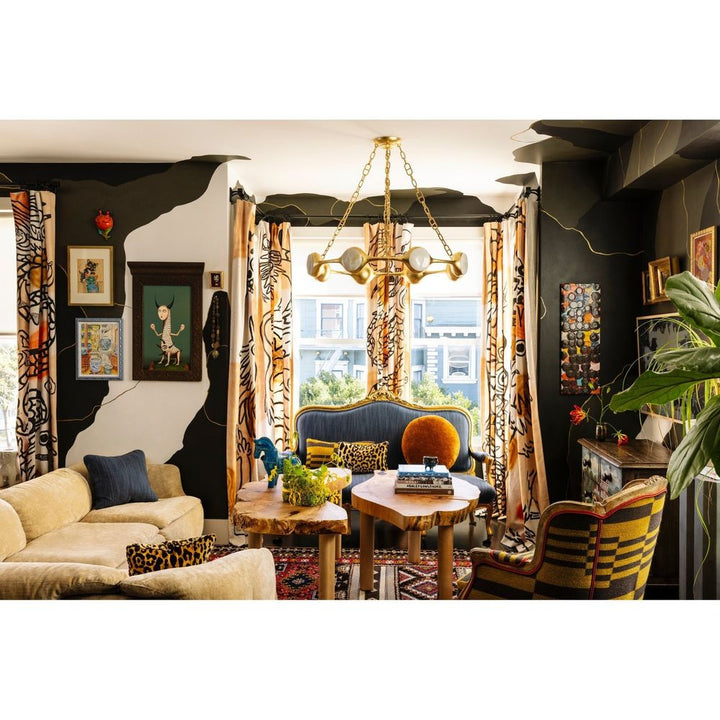 Riviere Chandelier - Vintage Gold Leaf 8 Lights