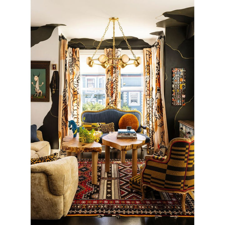 Riviere Chandelier - Vintage Gold Leaf 8 Lights