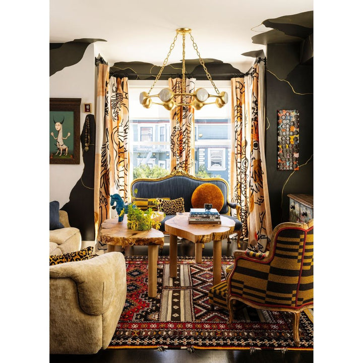 Riviere Chandelier - Vintage Gold Leaf 8 Lights