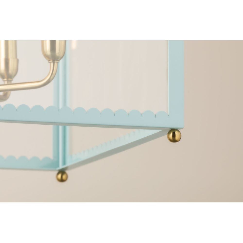 Rosalie Lantern-Aged Brass/Soft Arctic Blue