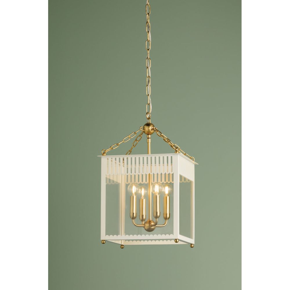 Pendants Rosalie Lantern-Aged Brass/Soft Cream