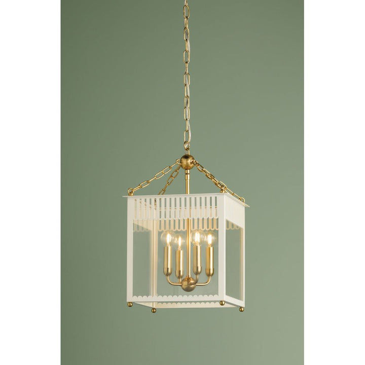 Pendants Rosalie Lantern-Aged Brass/Soft Cream
