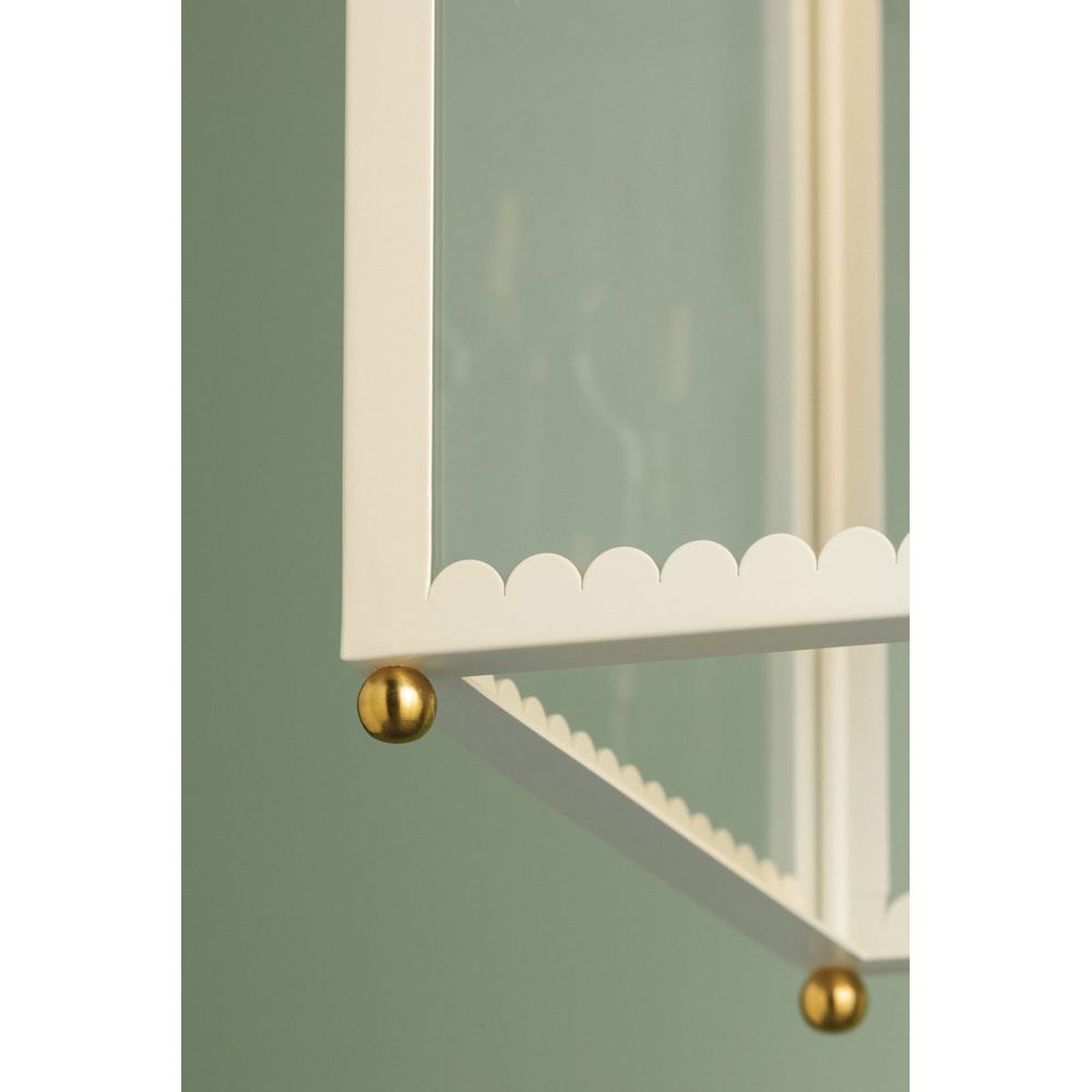 Rosalie Lantern-Aged Brass/Soft Cream