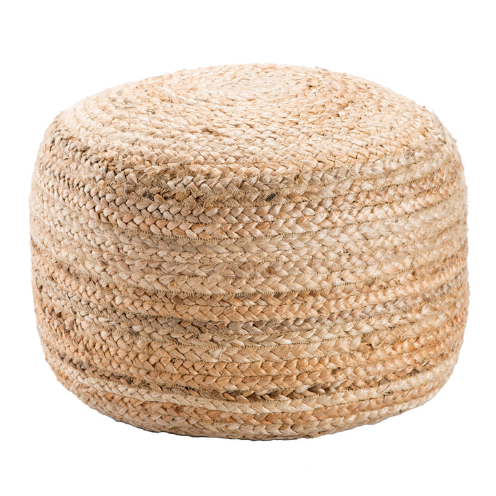 Jaipur Living Sangam Natural Solid Beige Cylinder Pouf