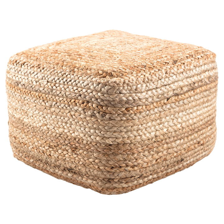 Jaipur Living Sangam Natural Solid Beige Cuboid Pouf