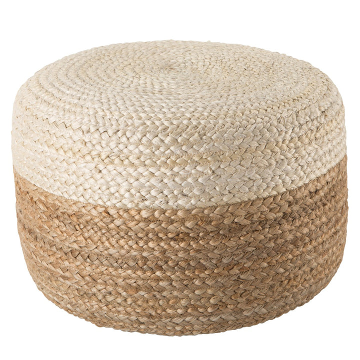 Jaipur Living Oliana Natural Ombre White/ Beige Cylinder Pouf