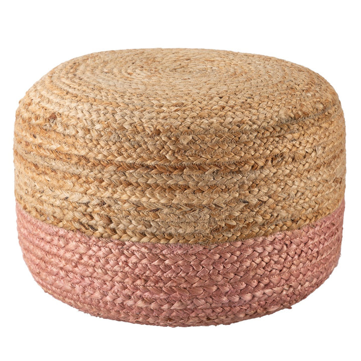 Jaipur Living Oliana Ombre Natural Beige/ Light Pink Cylinder Pouf