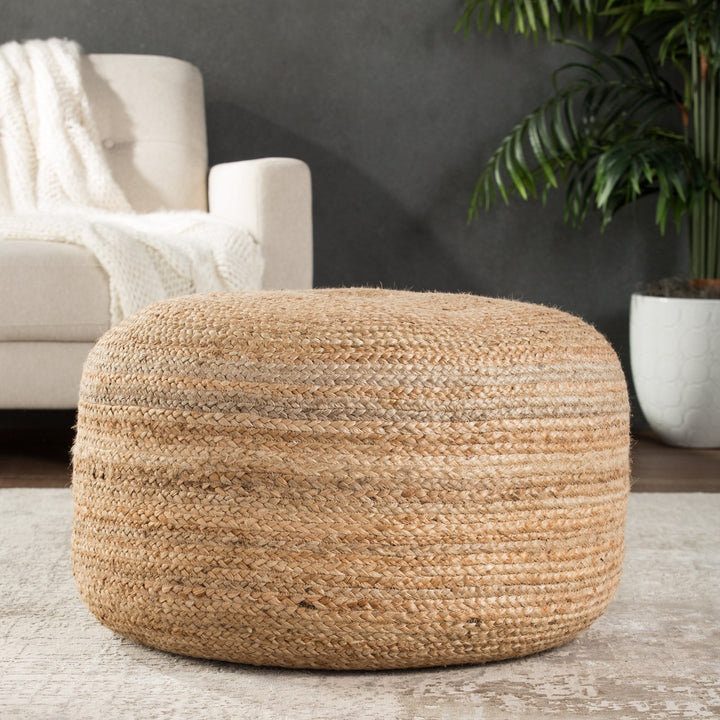 Jaipur Living Mesa Natural Solid Natural Cylinder Pouf