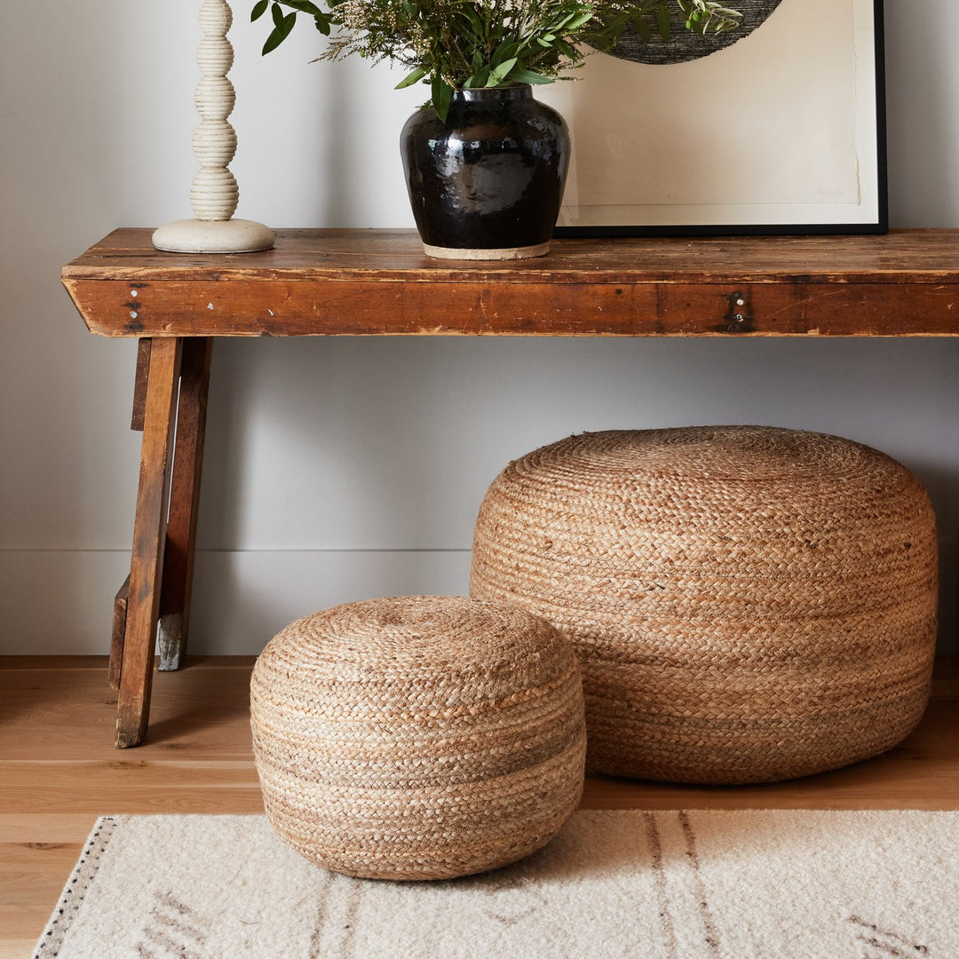 Jaipur Living Mesa Natural Solid Natural Cylinder Pouf