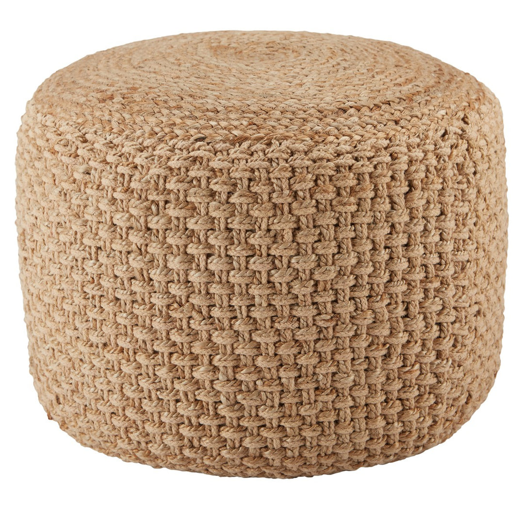 Jaipur Living Kealani Trellis Beige Cylinder Pouf