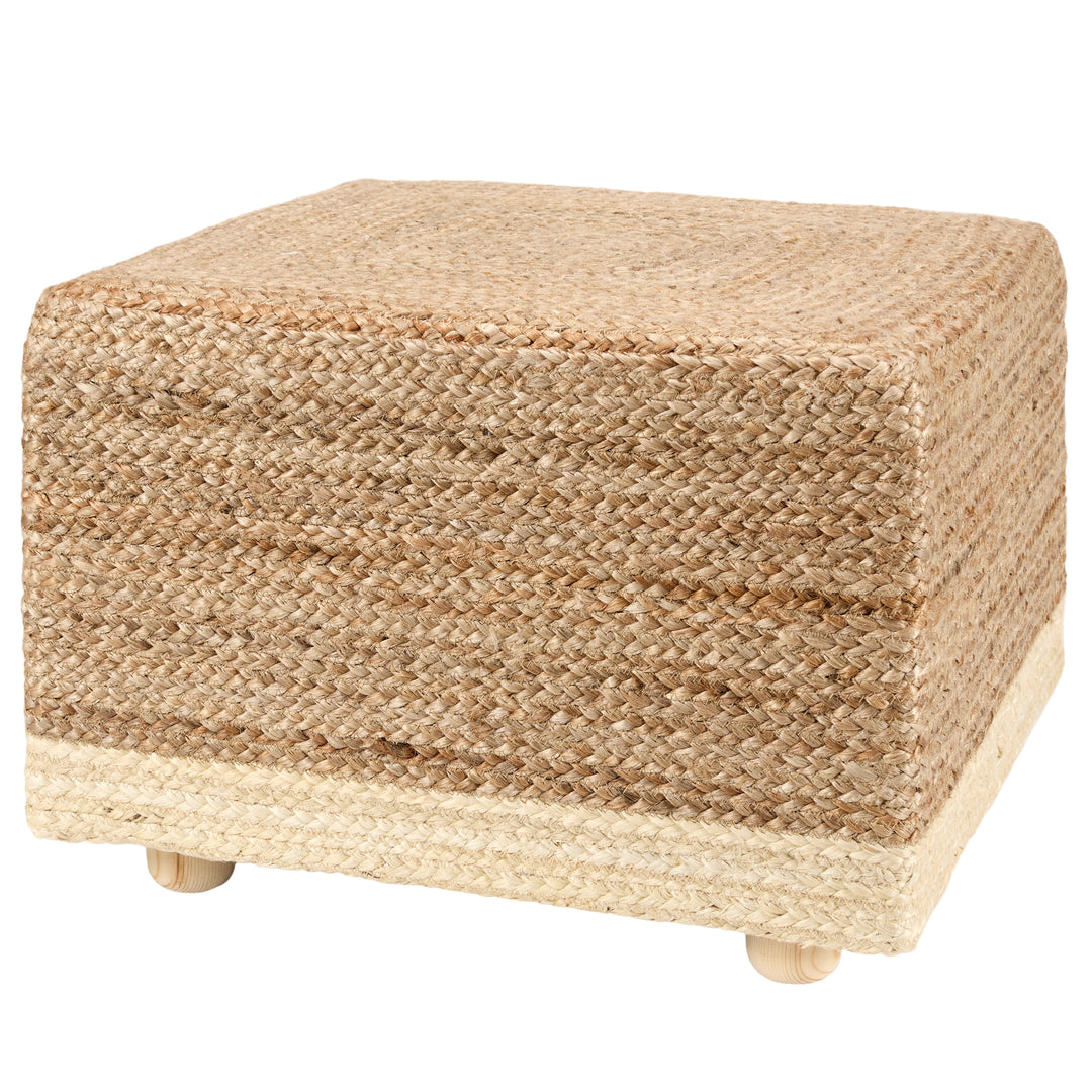 Jaipur Living Sienna Handmade Solid Tan/Beige Pouf (20"X20"X14")