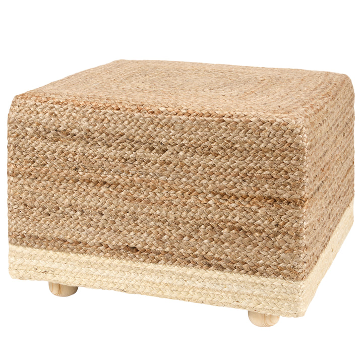 Jaipur Living Sienna Handmade Solid Tan/Beige Pouf (20"X20"X14")