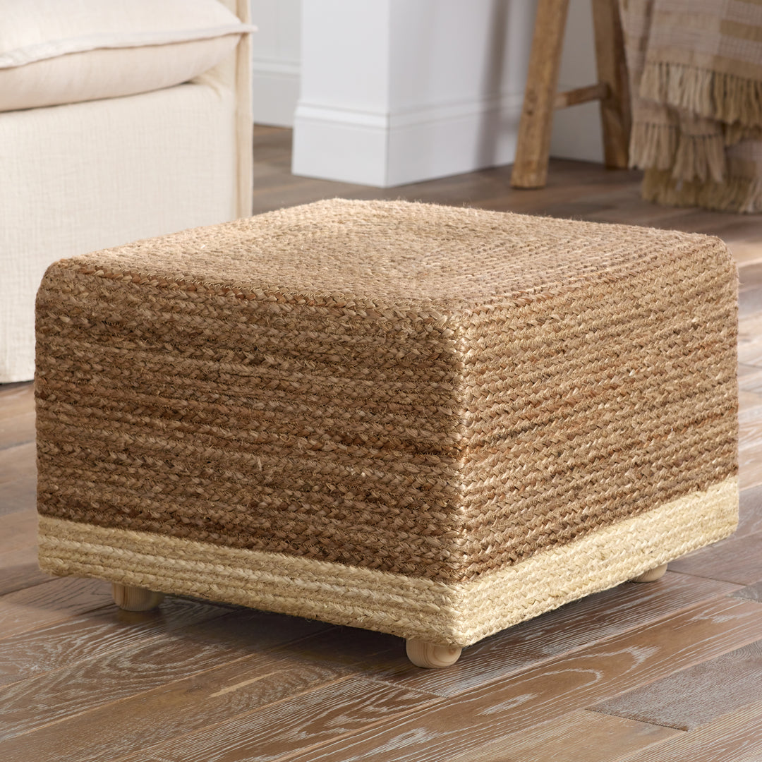 Jaipur Living Sienna Handmade Solid Tan/Beige Pouf (20"X20"X14")