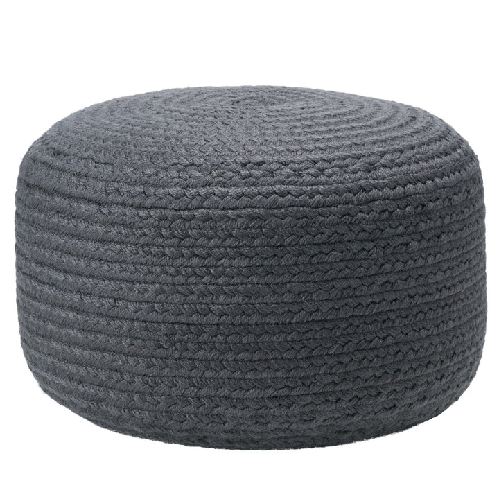 Vibe by Jaipur Living Santa Rosa Indoor/ Outdoor Solid Dark Gray Cylinder Pouf