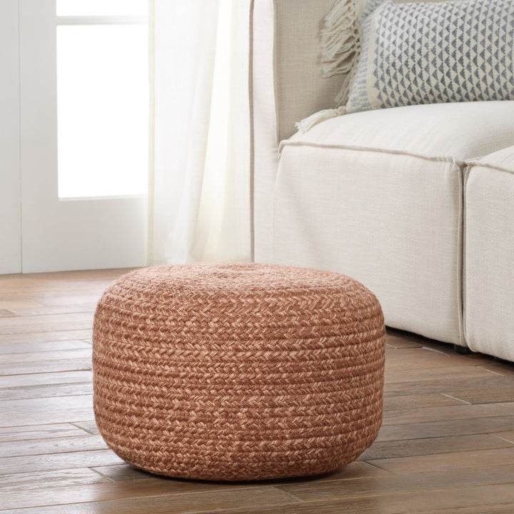 Vibe by Jaipur Living Grayton Indoor/ Outdoor Solid Heather Pink Cylinder Pouf