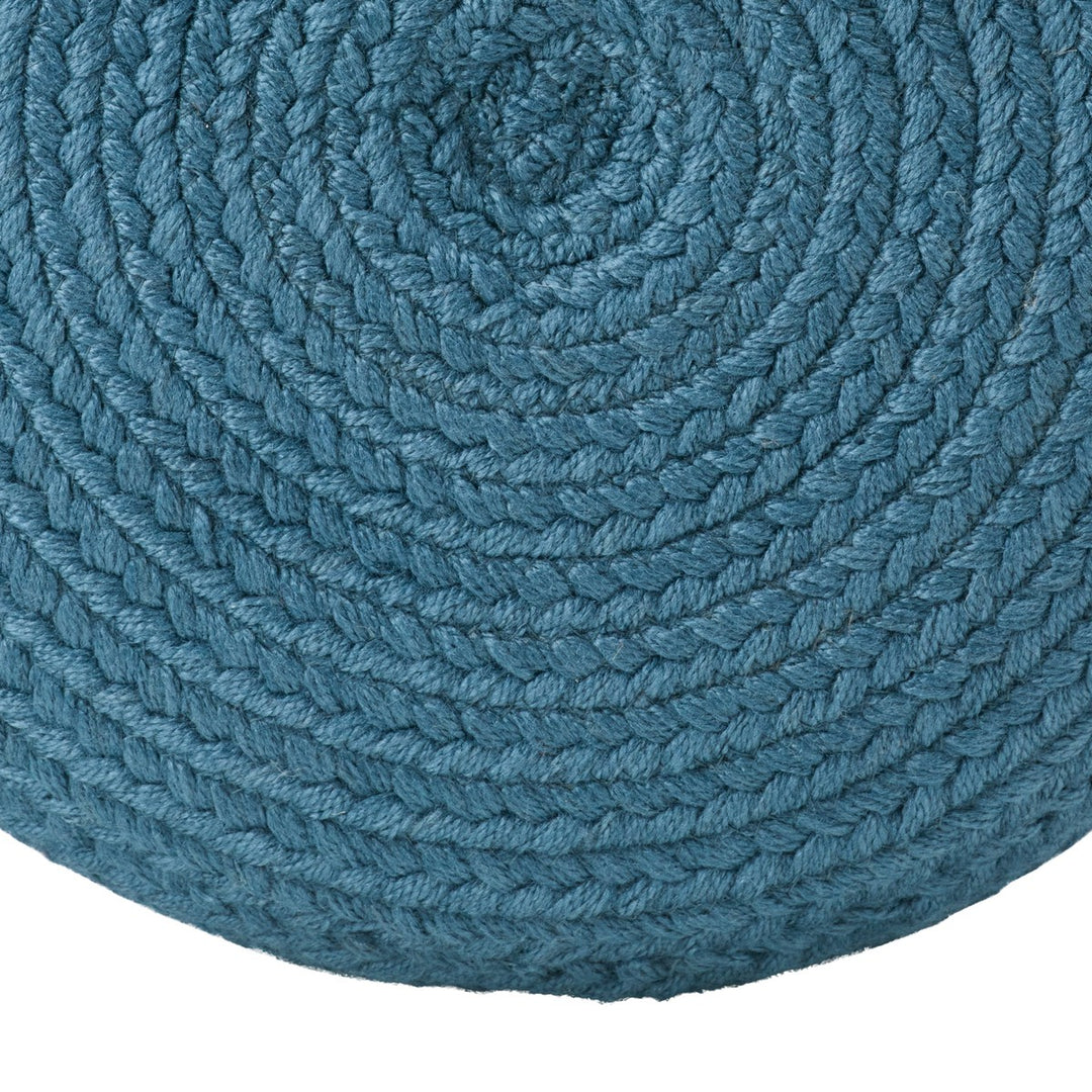 Vibe by Jaipur Living Santa Rosa Indoor/ Outdoor Solid Blue Cylinder Pouf