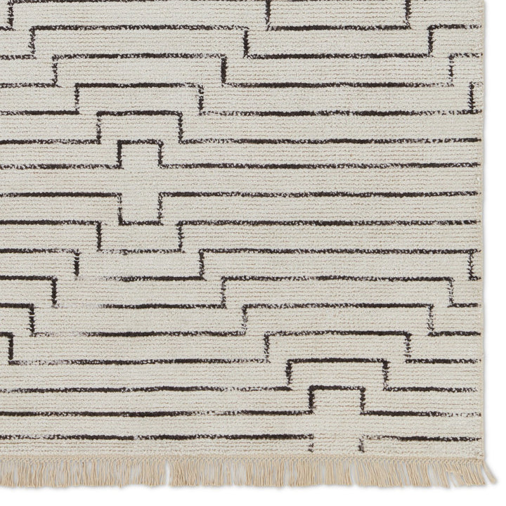 Jaipur Living Alloy Handmade Geometric White/ Black Runner Rug (2'6"X12')